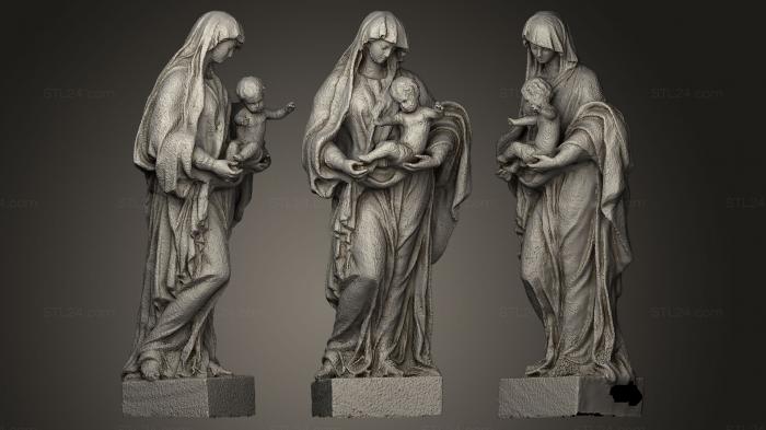 Статуи античные и исторические (Мария с иисусом, STKA_0418) 3D модель для ЧПУ станка